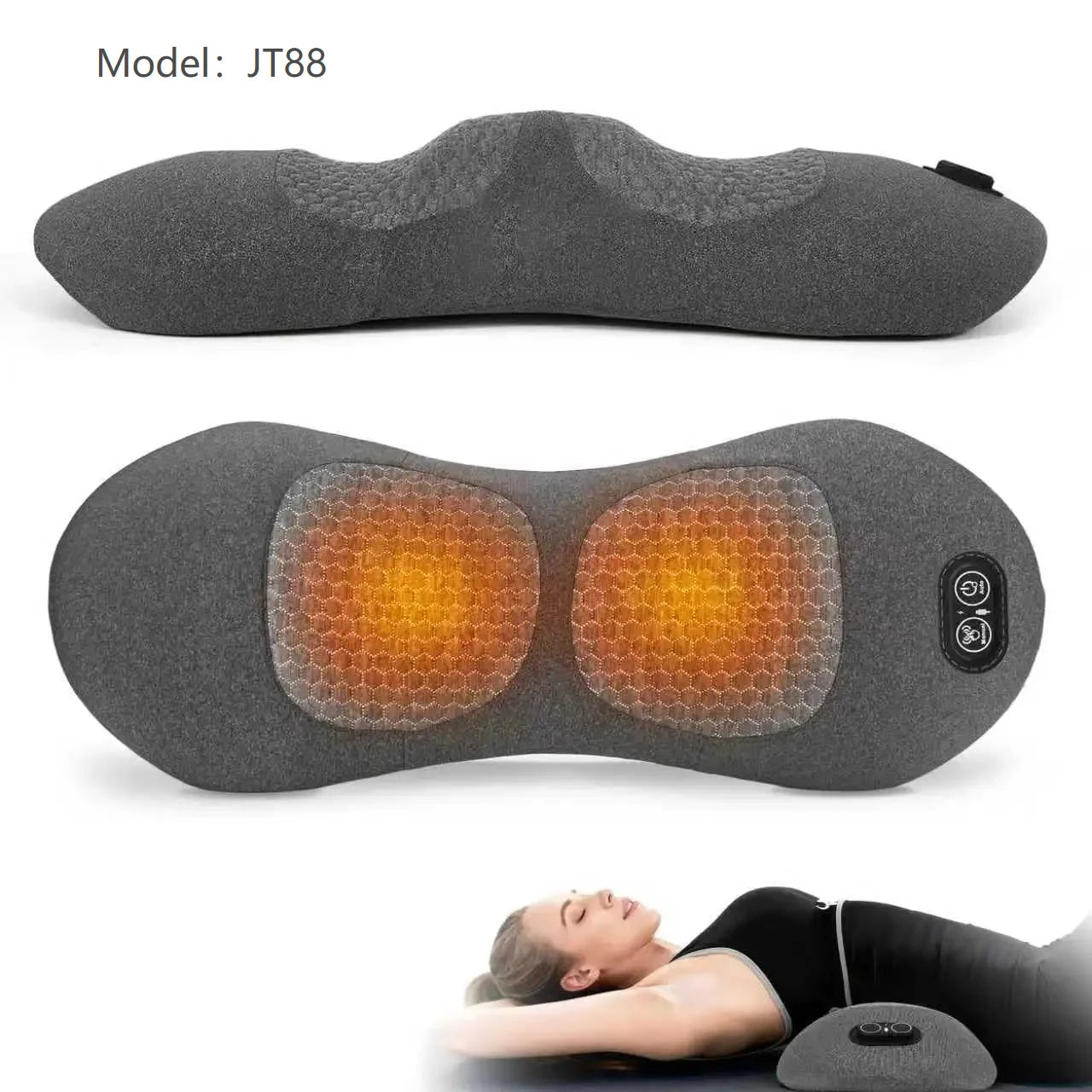 3-in-1 Heated Back Massager with Vibration & Traction